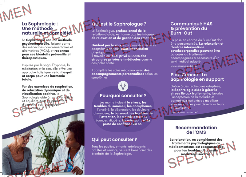 Dépliant Sophrologie et Santé