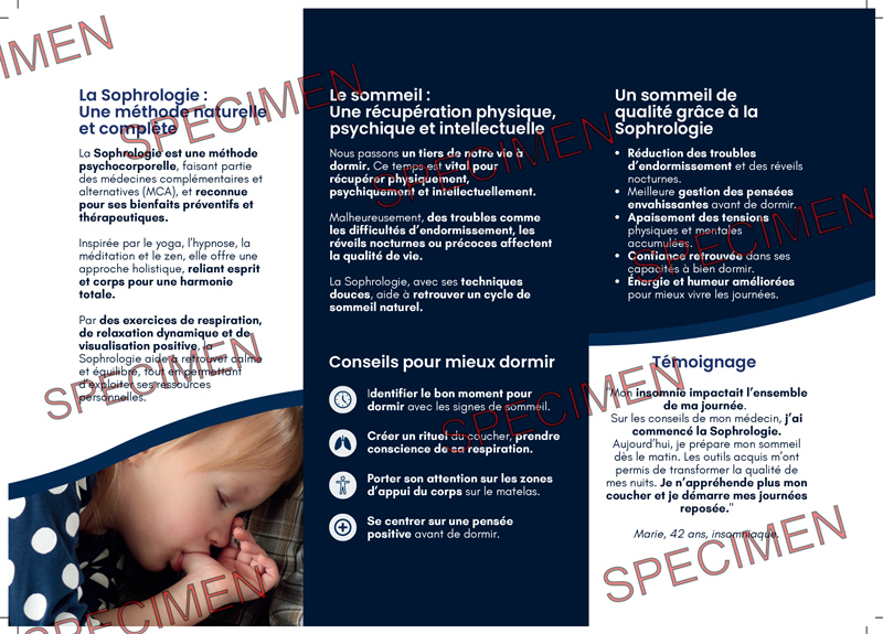 Dépliant Sophrologie et Sommeil