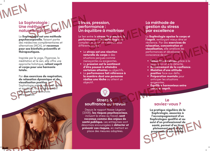Dépliants, Sophrologie et stress