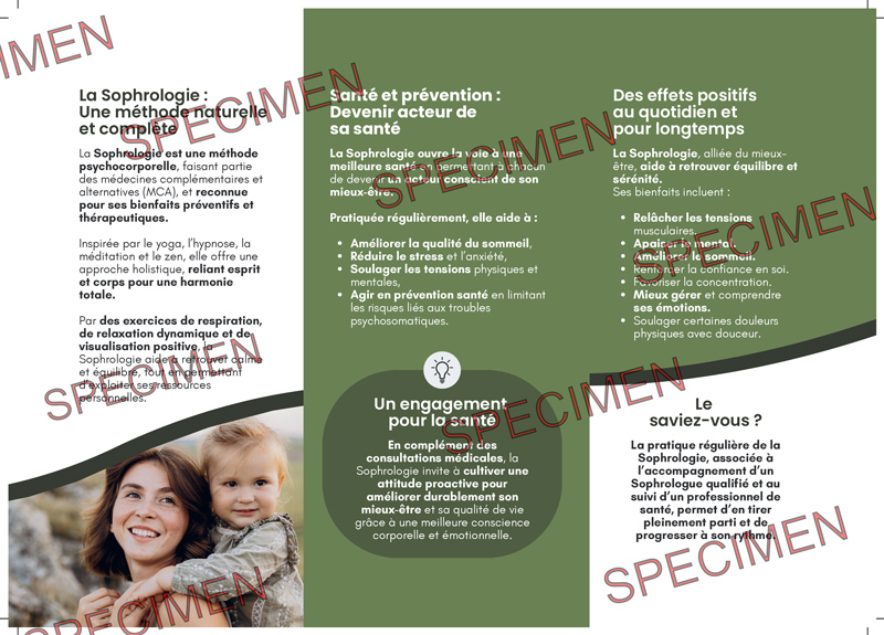 Dépliant Sophrologie, Santé et Prévention